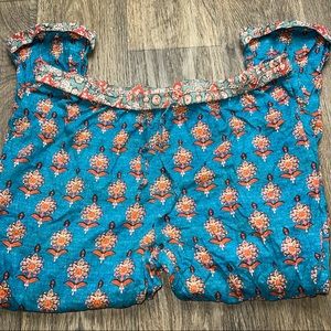 Sundance Teal Floral Jumpsuit Pants